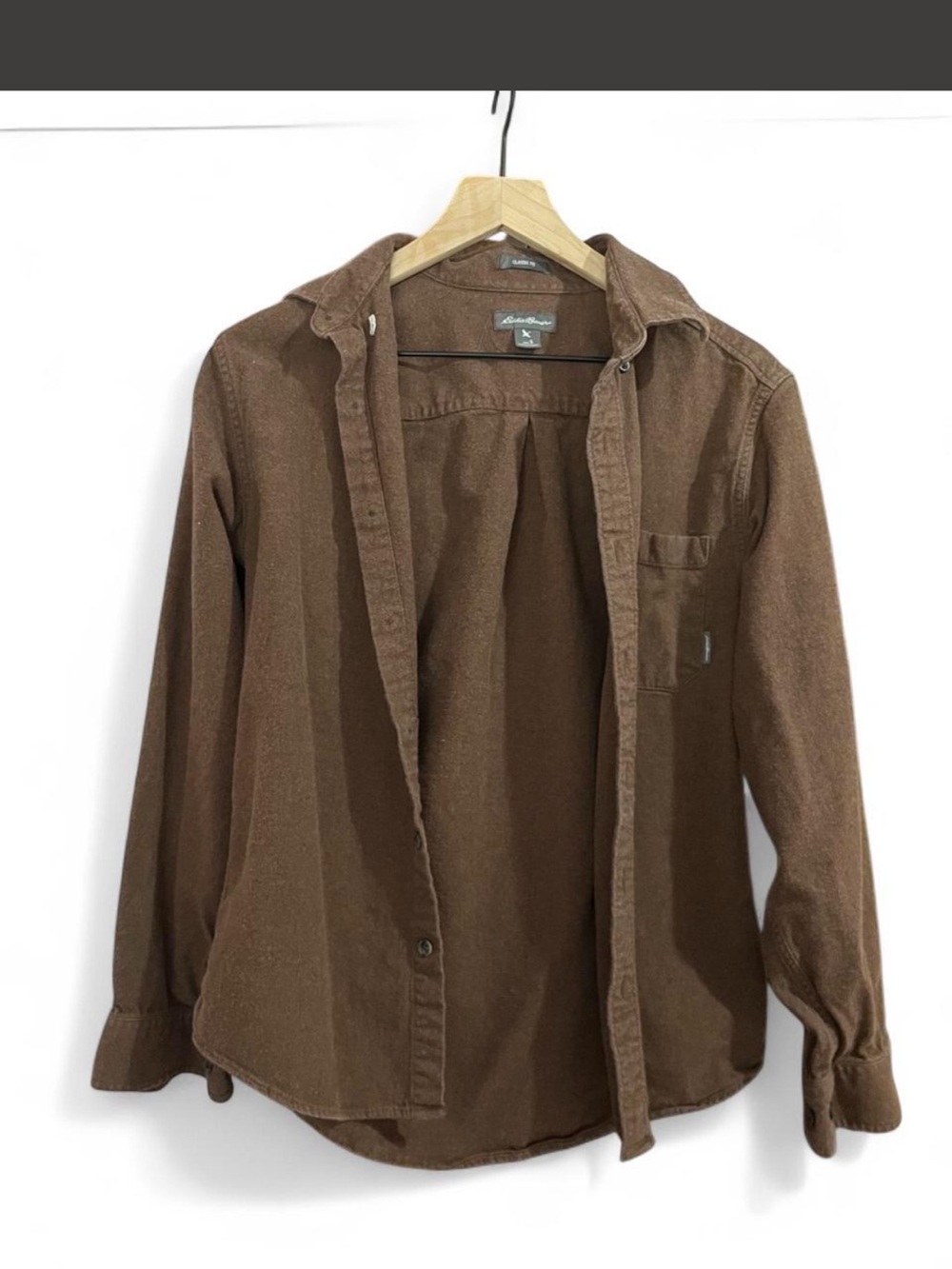 Eddie Bauer Men's Brown Casual Button-Down Shirt